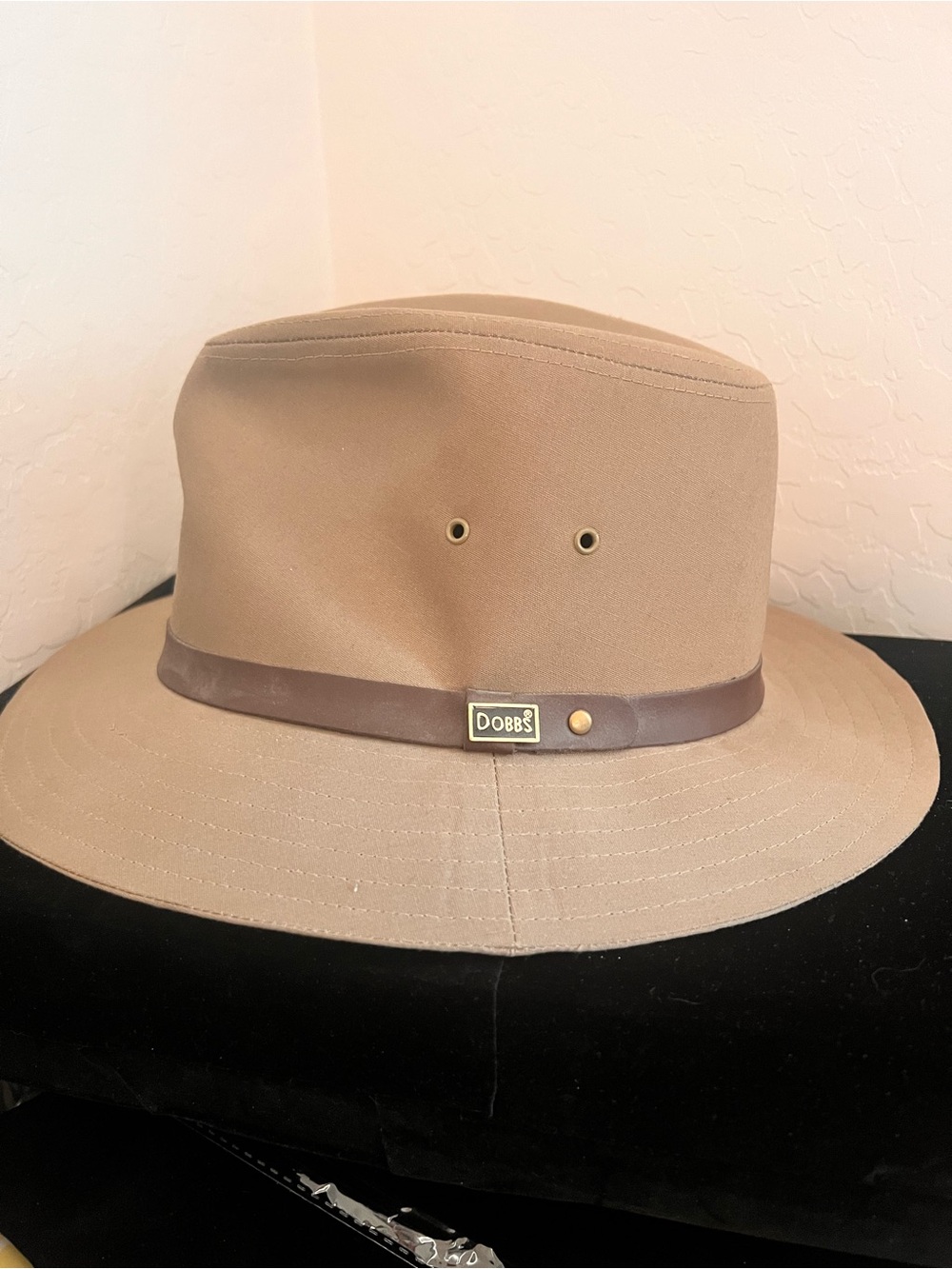 Vintage Dobbs Gable Khaki Safari Fedora Hat…medium